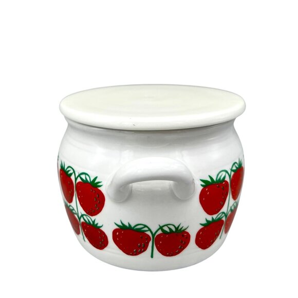 Arabia of Finland Strawberry Jam Jar Pot w/Lid Pomona Raija Uosikkinen 1960's - Picture 5 of 10
